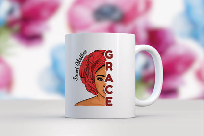 Personalised Lady Headscarf Name Mug