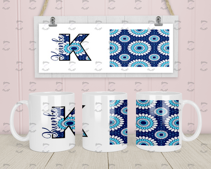 African Print Personalised Initial and Name Patterned Mug